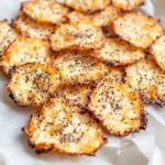 Crispy cottage cheese chips baked golden brown