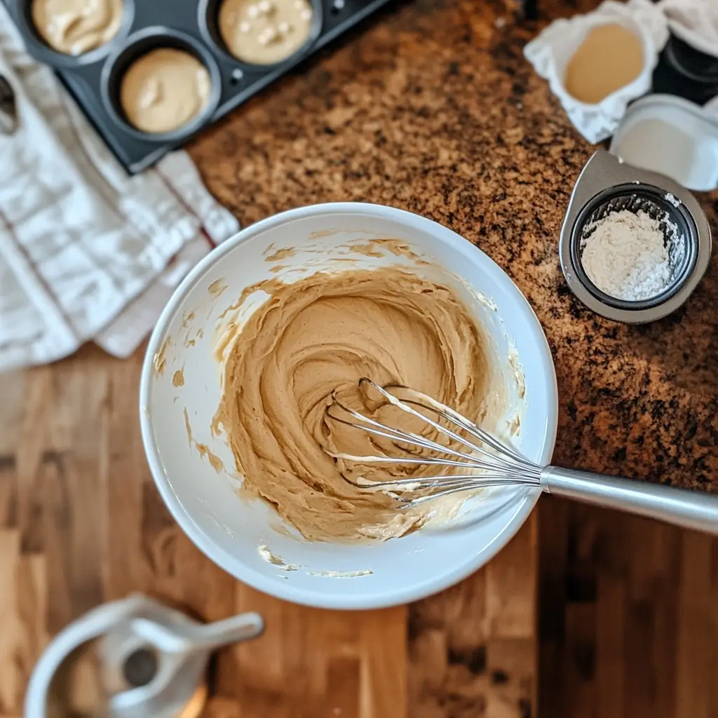 Pancake Bites in 15 Minutes – Easy, Warm & Made to Make You Smile 8 preparing pancake bites batter in mini muffin tins