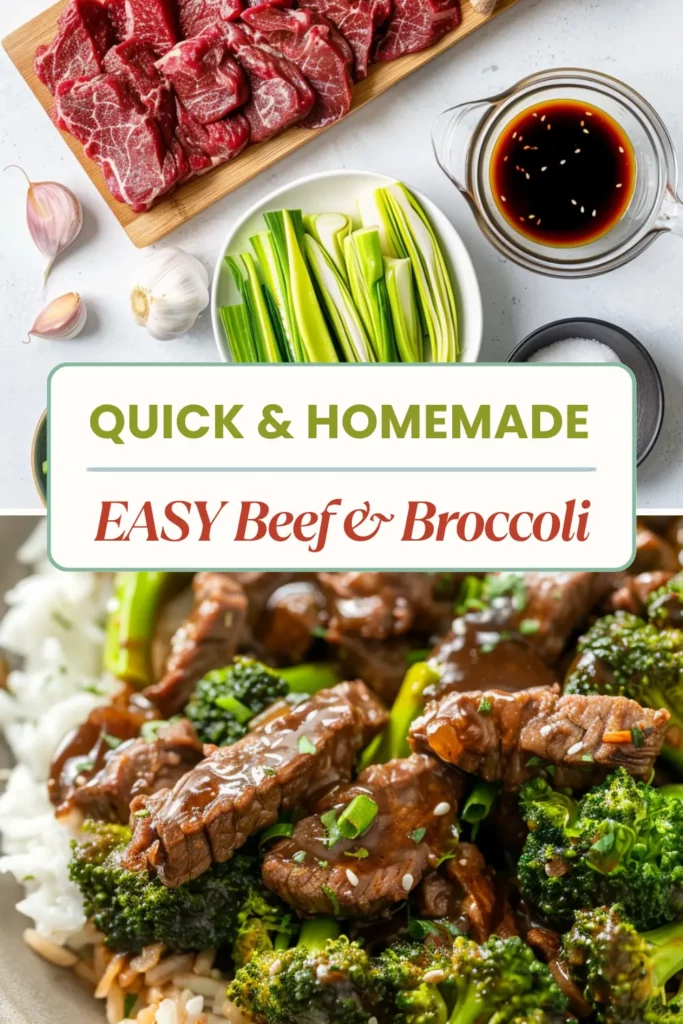 Chinese beef and broccoli stir fry with tender beef strips and crisp broccoli in garlic sauce.